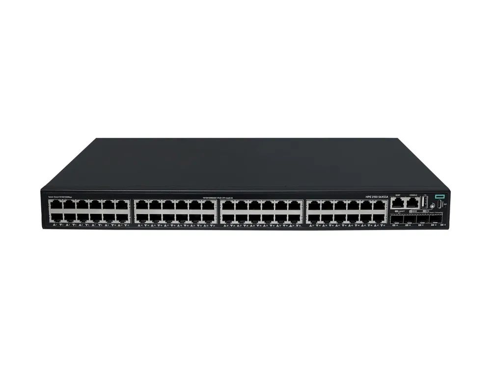 HPE Networking Comware 2150 48p 10M/100M/1G PoE+ 4p SFP+ 1G/10G 390W - Switch - L3 - managed - 48 x 10/100/1000Base-T (PoE+)