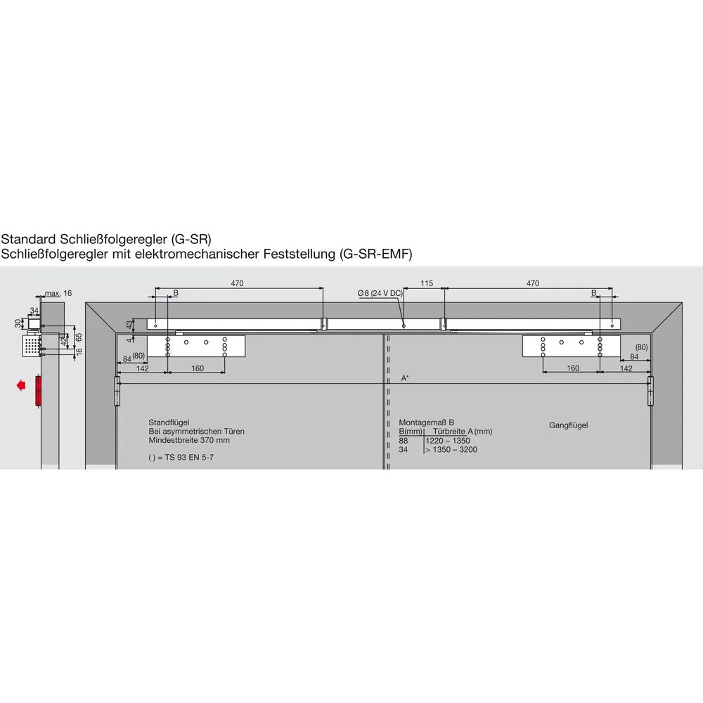 DORMAKABA Gleitschiene GSR-VK, silber