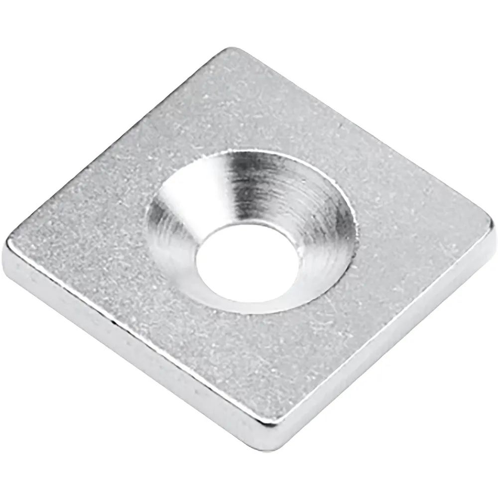 SUPERMAGNETE Magnetgegenstück 20 x 20 mm mit Bohrung