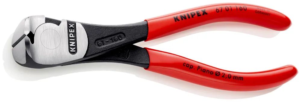 KNIPEX Kraft-Vornschneider mit Kunststoff überzogen schwarz atramentiert 160 mm