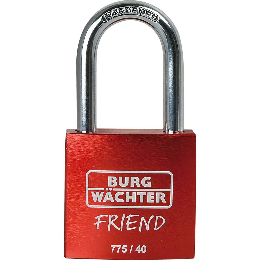 Burg-Wächter Vorhangschloss 775 40 35 Friend, Aluminium rot, gravierbar