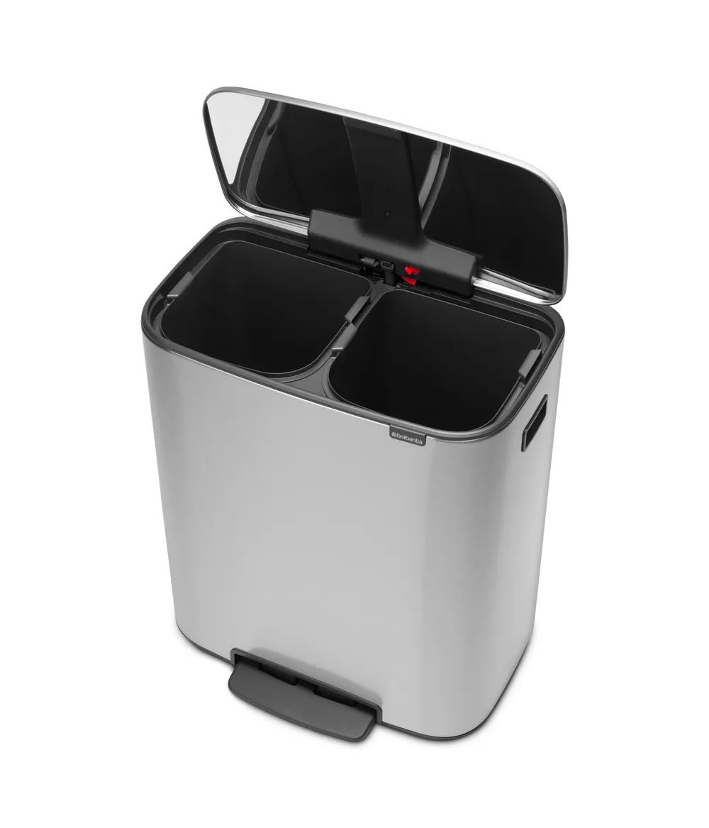 Brabantia Bo Treteimer, 2 x 30L - Matt Steel Fingerprint Proof