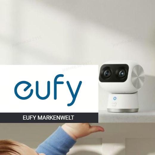 Eufy Markenwelt mit Smart-Home-Produkten wie Innenkamera, Sicherheitslösungen und intelligenter Haustechnik