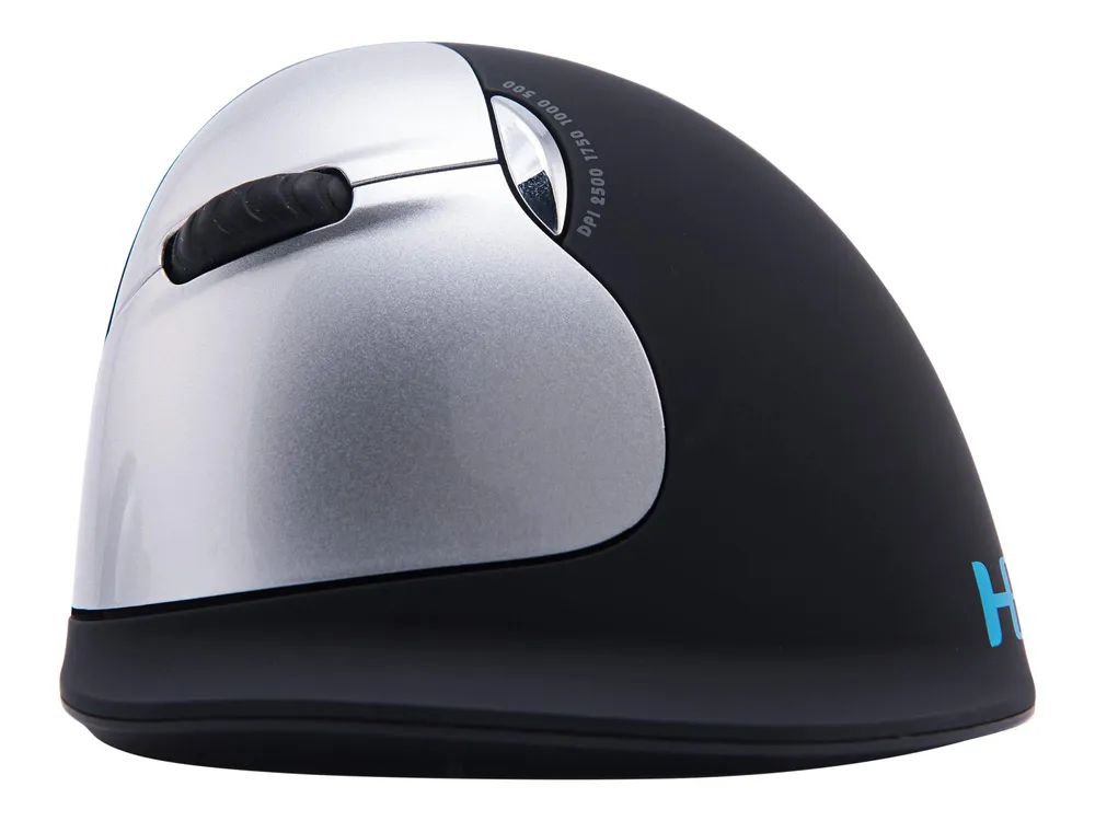 R-Go Ergonomische Maus HE Break - Maus - ergonomisch - Für Linkshänder - 5 Tasten - kabellos - 2.4 GHz - kabelloser Empfänger (USB)