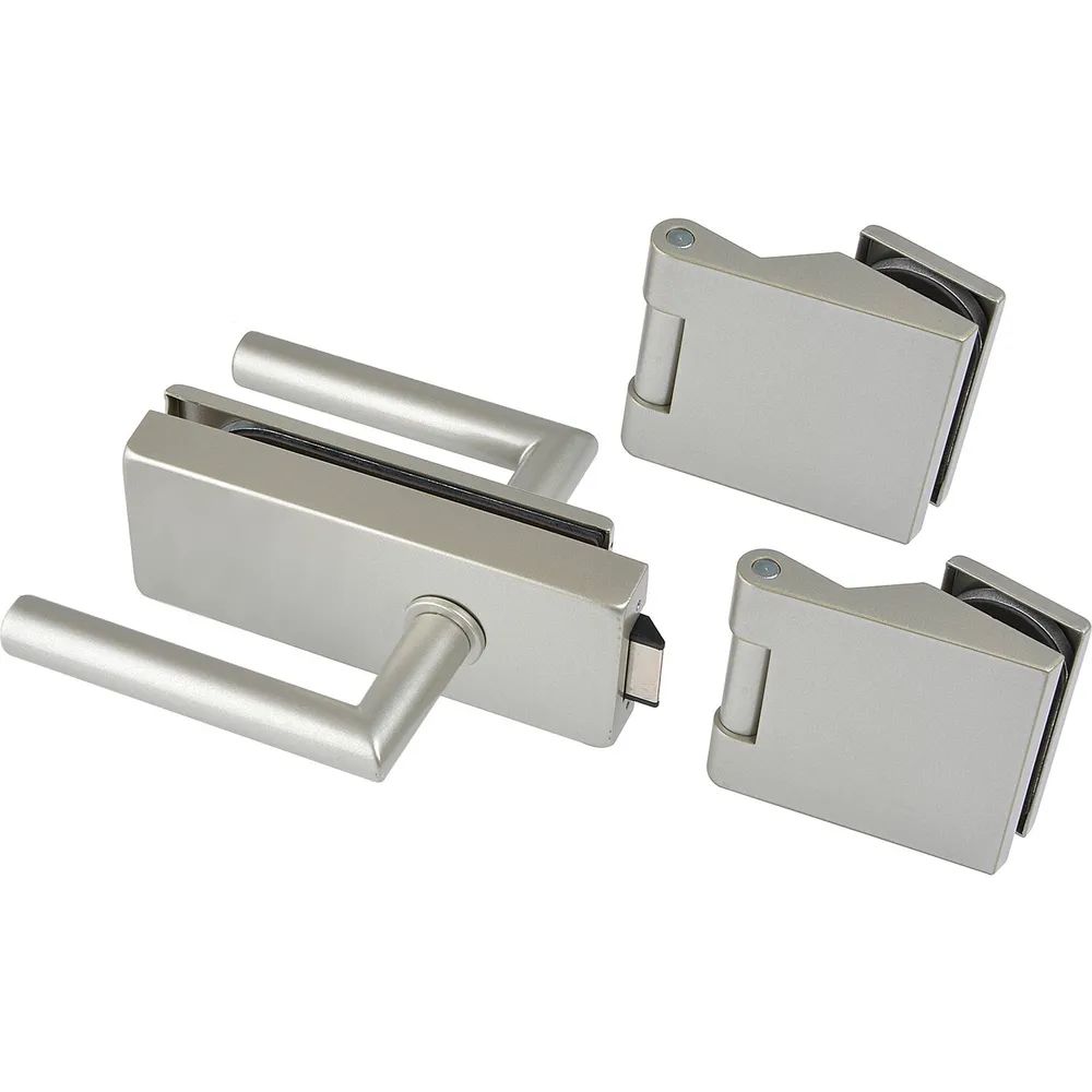 Dorma-Glas Beschlagsgarnitur Classic, unversperrbar, Aluminium Edelstahl-Effekt