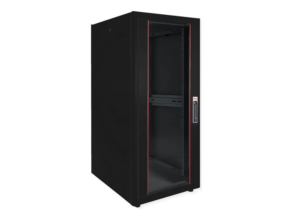 ROLINE Basic - Schrank Netzwerkschrank - glass door, 600x600 WxD - RAL 9005, Jet Black - 32U - 48.3 cm (19")