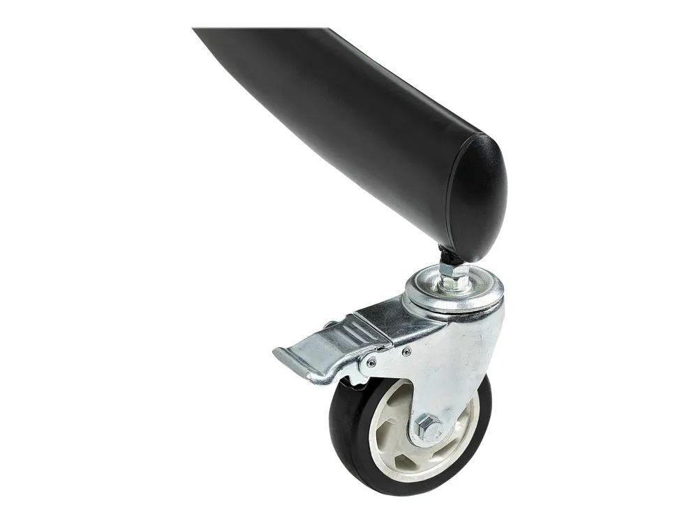 StarTech.com Doppel TV Ständer mit rollen für 37-60 Zoll VESA Bildschirme jeweils bis 50kg - Höhenverstellbarer/Schwenkbarer TV Rollwagen - Präsentationswagen für zwei TVs mit Ablage - (STNDMTVDUO)