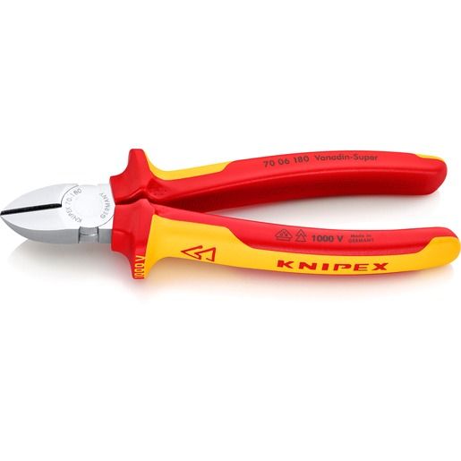 Knipex VERCHROMT VDE 2-K 180 MM / KNIPEX SEITENSCHNEIDER 70 06 180