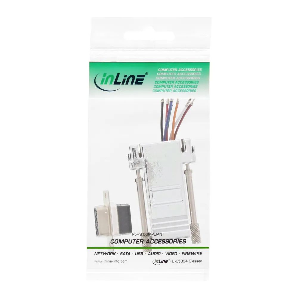 InLine Adapter - 9pol Sub D Buchse an RJ45 Buchse - metallisiert