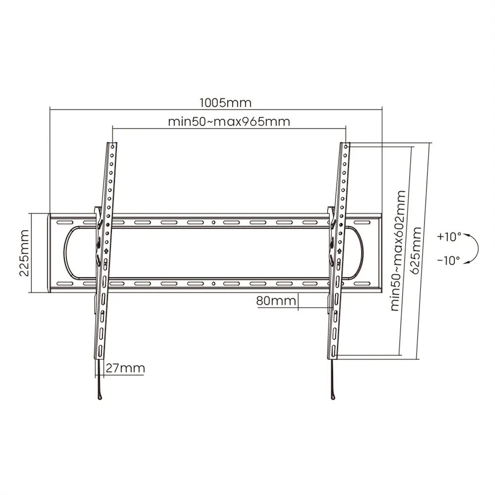 VALUE TV-Wandhalterung, neigbar, 60-120 Zoll, bis 120 kg