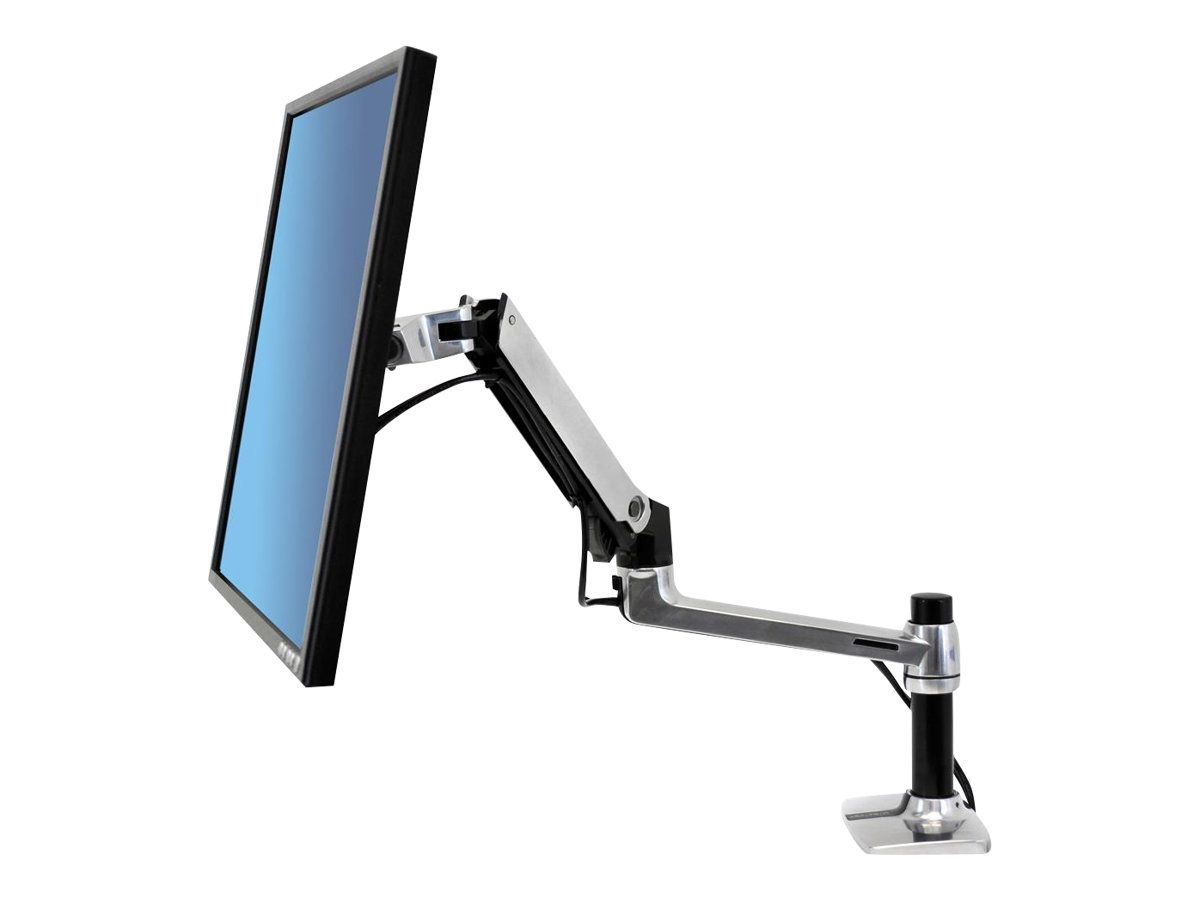 Ergotron LX - Befestigungskit (Gelenkarm, Spannbefestigung für Tisch, Erweiterungsadapter, Befestigung für Kabeldurchgang, 7"-Säule) - für LCD-Display - Polished Aluminum - Bildschirmgröße: bis zu 86,4 cm (bis zu 34 Zoll)