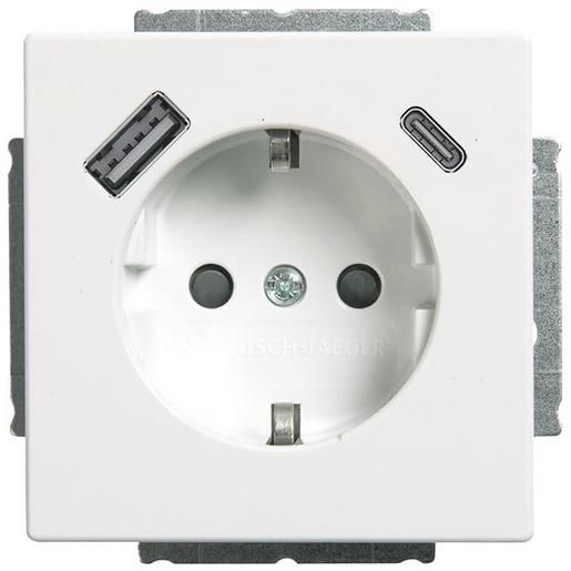 Busch-Jaeger SCHUKO/2XUSB-STD A+C STUDIO-WS / BUSCH 20 EUCB2USBAC-84 2CKA002011A6306