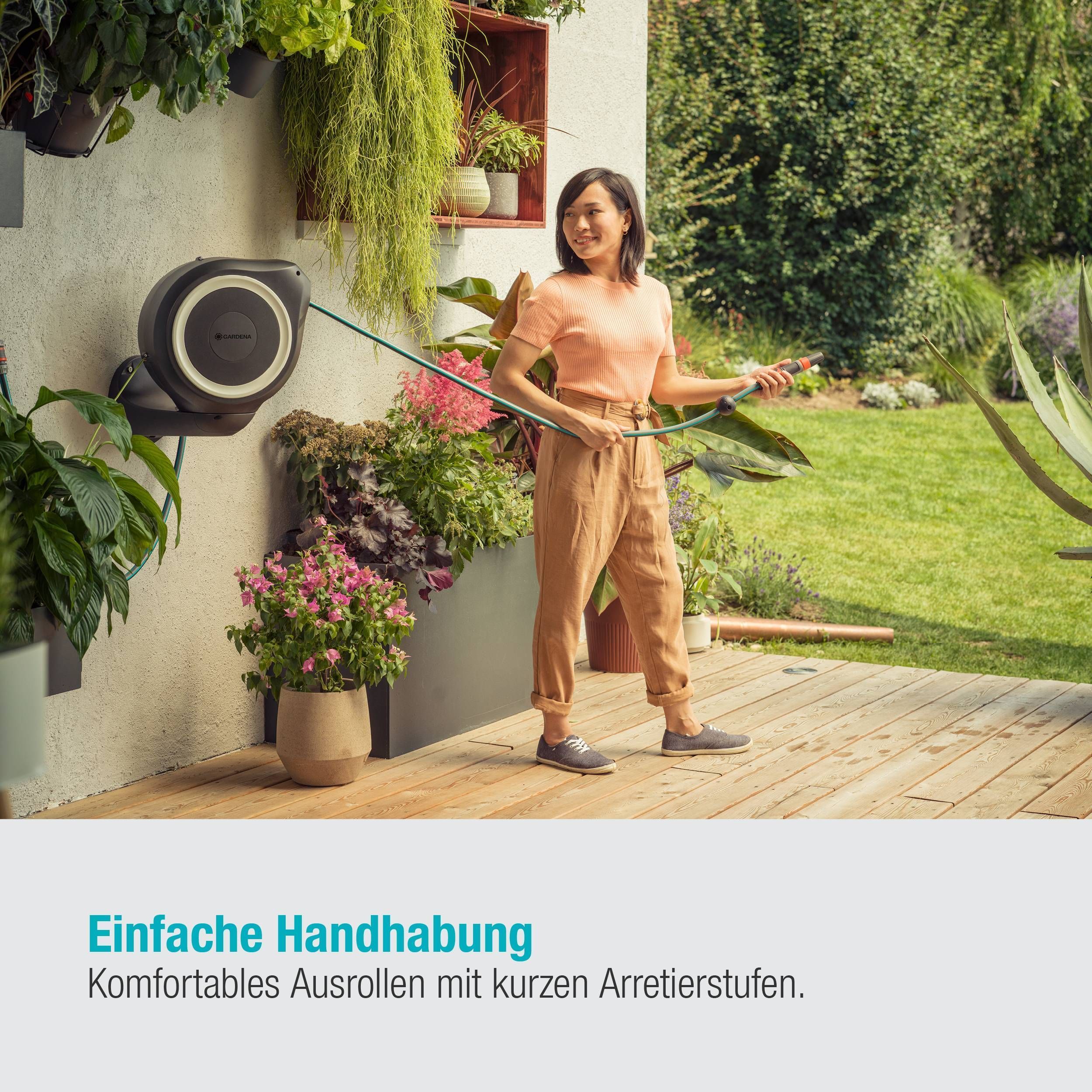 Gardena Wand-Schlauchbox RollUp S, 15 m, weiß