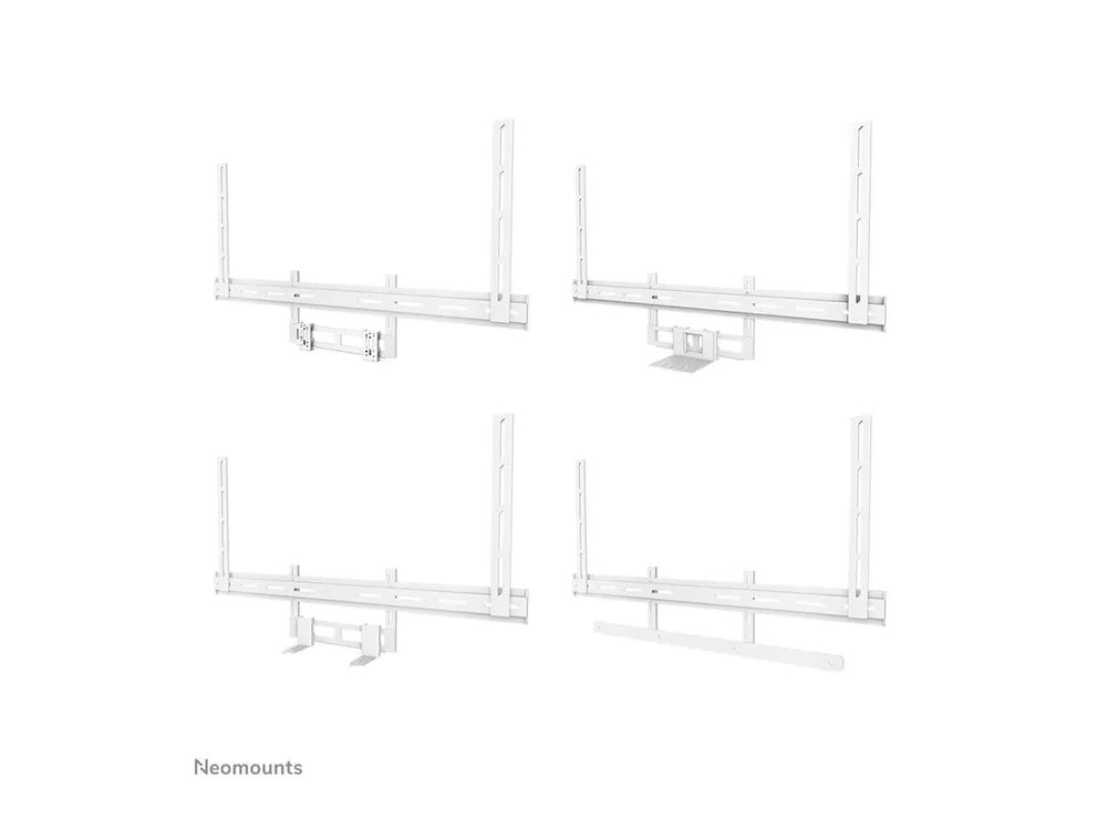 Neomounts Befestigungskit (Montageklammer) - für Video-Leiste - universal - Stahl - weiß - Bildschirmgröße: 109.2-279.4 cm (43"-110")