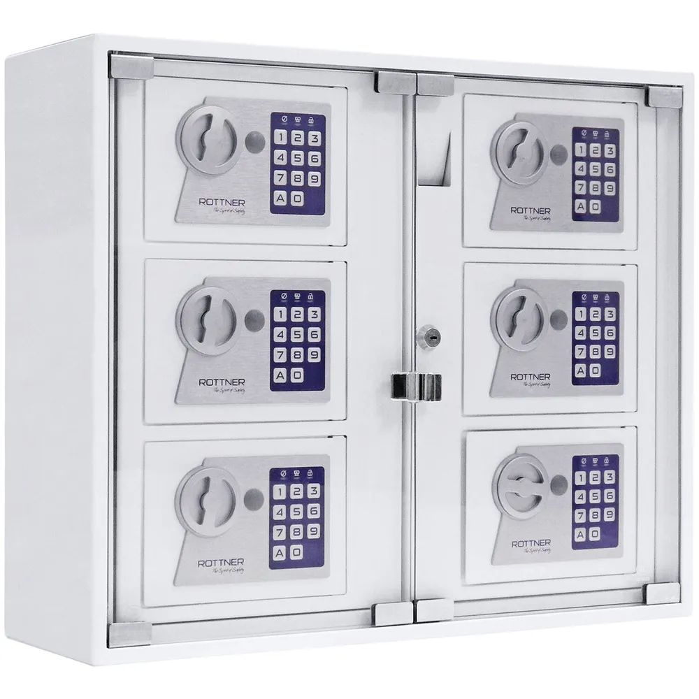 ROTTNER Schlüsselsafe Keysystem 6 Outdoor, 474 x 565 x 180 mm, Stahl weiß