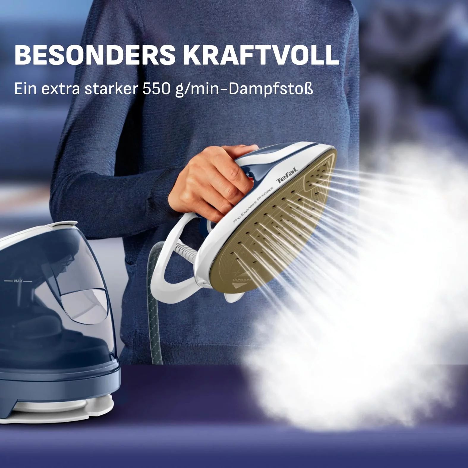 Tefal GV9225 Dampfbügelstation Pro Express Protect - Blaugrau/Weiß