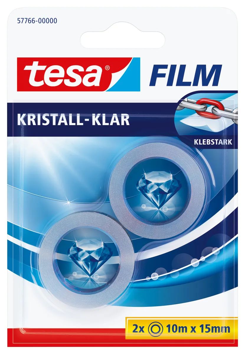 Tesa 57766 - 10 m - Transparent - Polypropylen (PP) - Stark - 15 mm - 2 Stück(e)