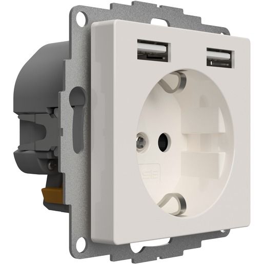 2USB STECKDOSE MIT 2 USB RW GLÄNZ. / JP-5502F 12W 2,4A 2U-449276