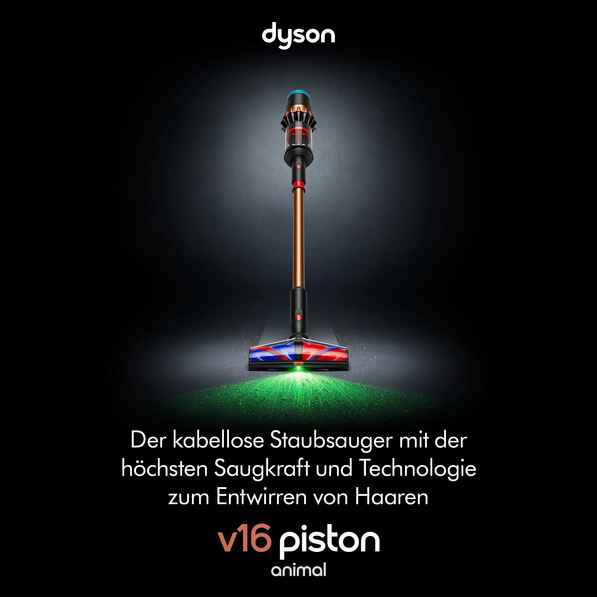 Dyson DS60 Piston Animal Submarine, Mattes Schwarz/Kupfer