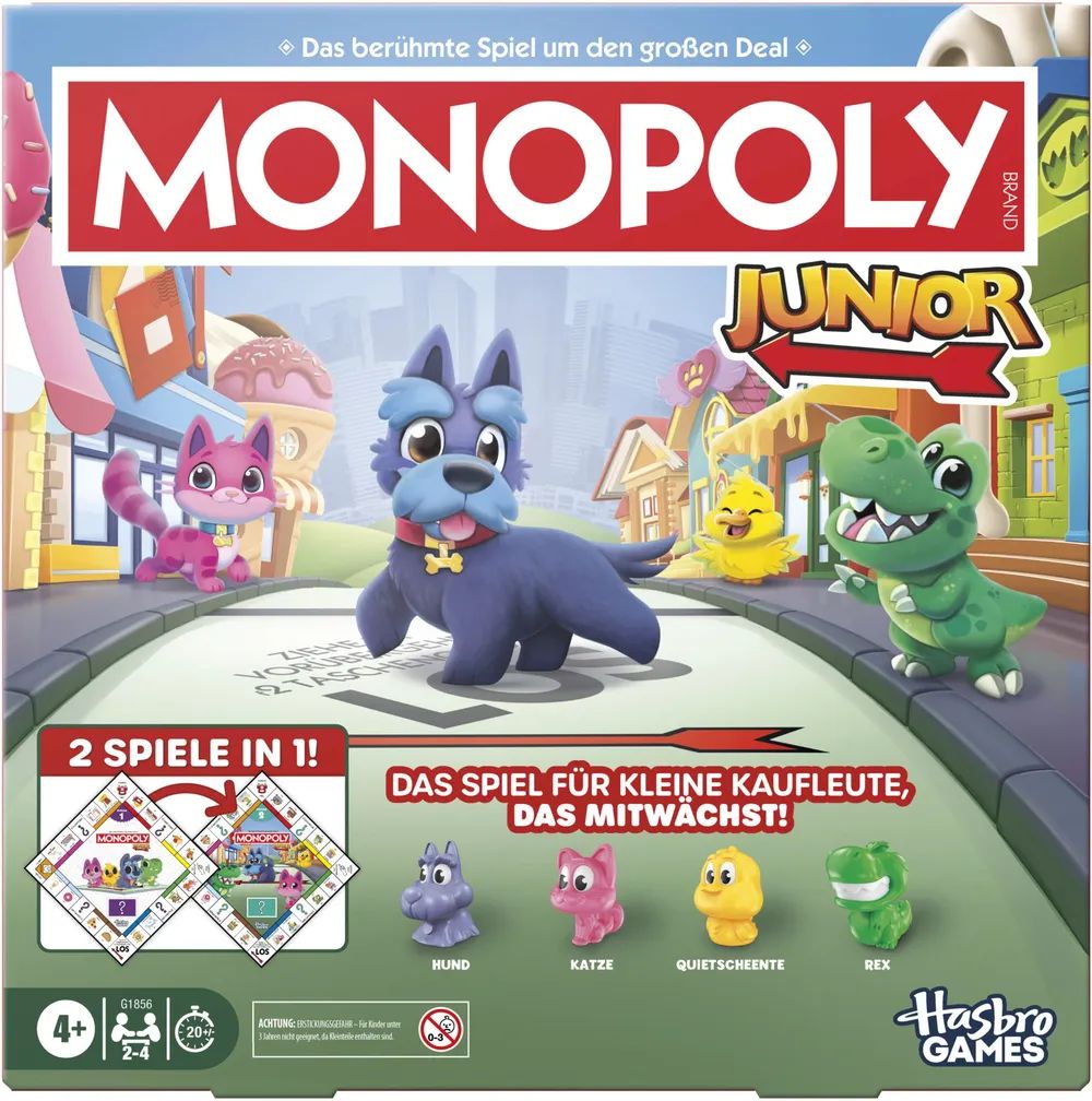 Hasbro European Trading B.V. Monopoly Junior Square 2 In 1
