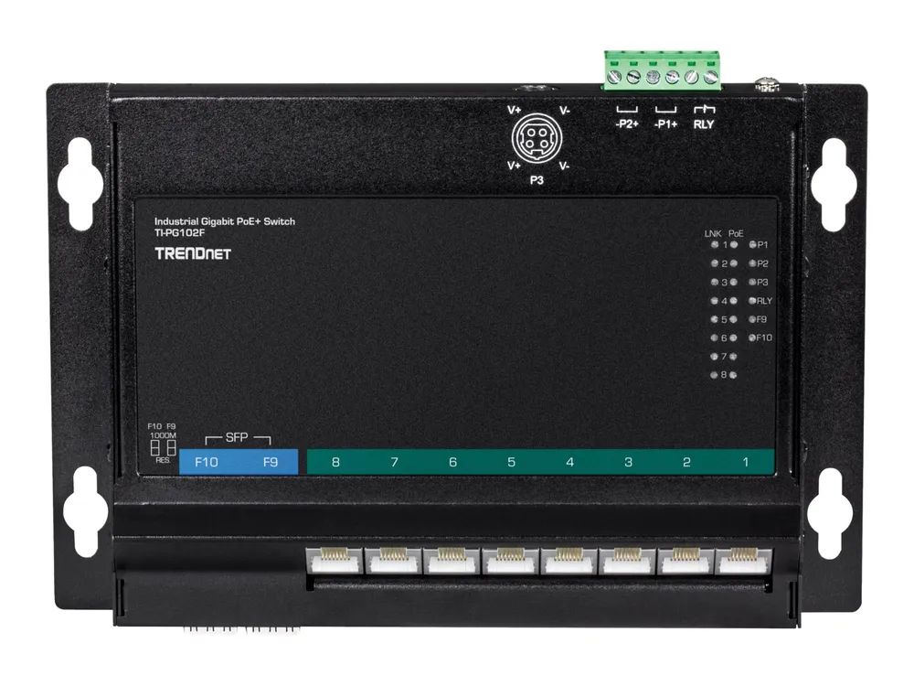 TRENDnet TI-PG102F - Industrial - Switch - 8 x 10/100/1000 (PoE+)