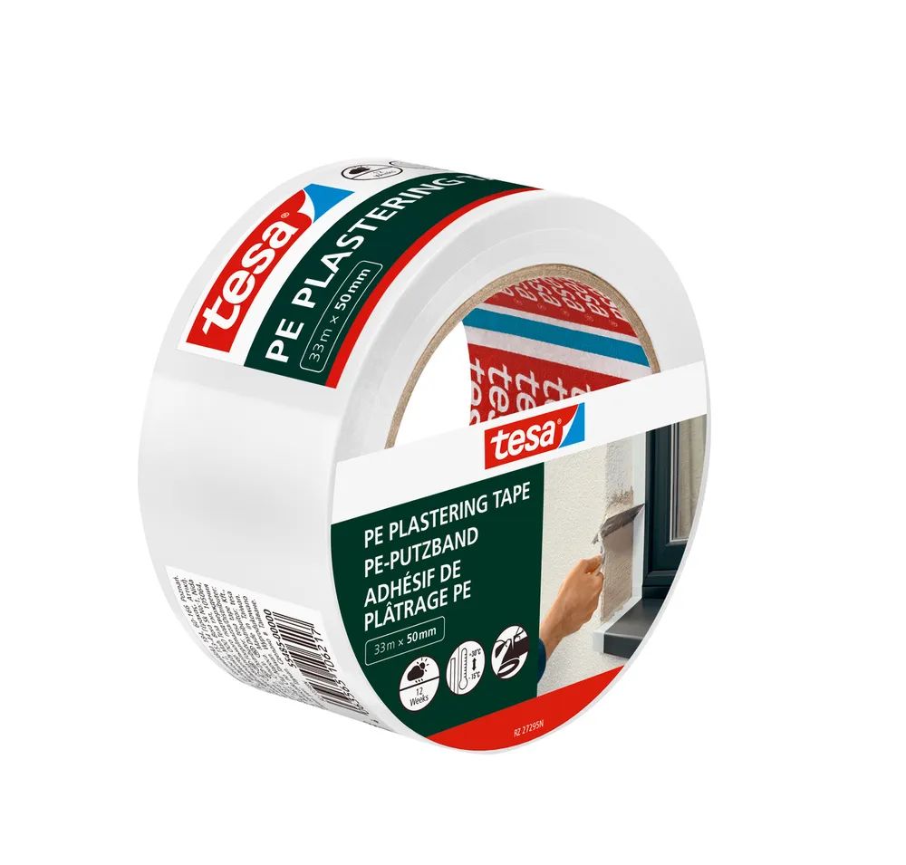 t﻿esa® Abdeckband PE, weiß, 33m x 50mm