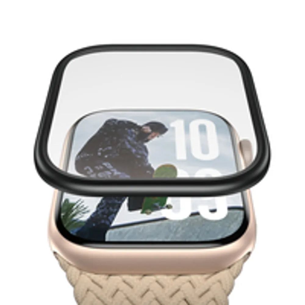 PanzerGlass Screen Protector w. Black Metal Frame Apple Watch