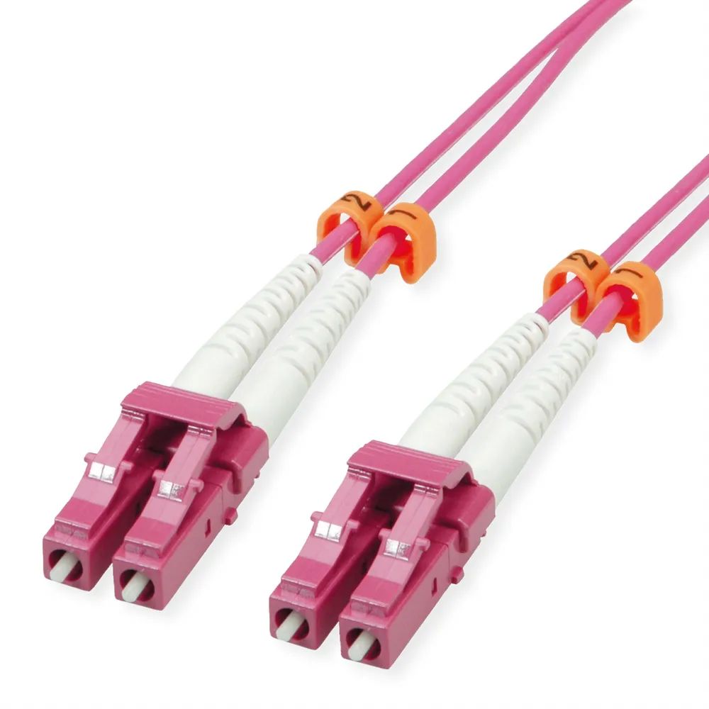 VALUE LWL-Kabel 50/125µm OM4, LC/LC, Low-Loss-Stecker, violett, 1 m