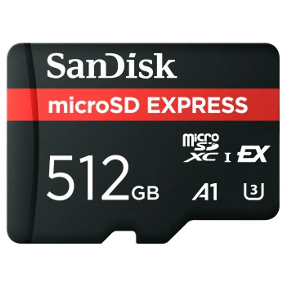 SanDisk microSDXC Express 512GB (V30 / U3 / UHS-I / Cl.10 / R650MB/s/W220MB/s)