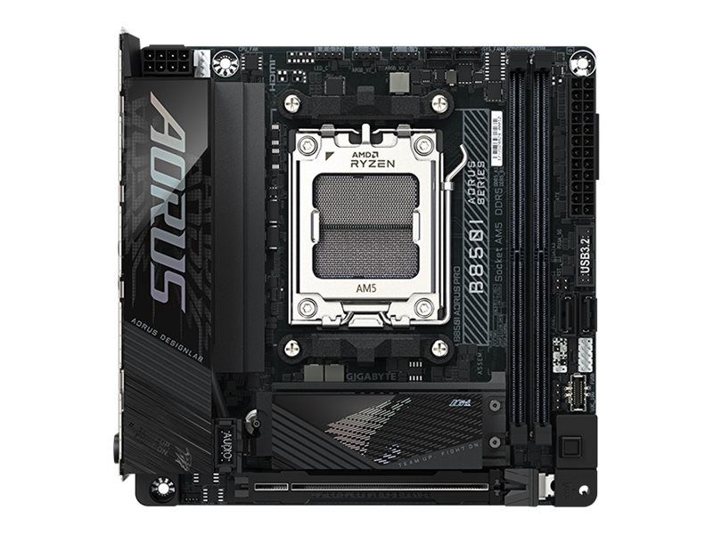 Gigabyte AORUS B850I PRO - Motherboard - Mini-ITX - Socket AM5 - AMD B850 Chipsatz - USB-C 3.2 Gen2, USB 3.2 Gen 1, USB 3.2 Gen 2 - Bluetooth, 2.5 Gigabit LAN, Wi-Fi 7 - Onboard-Grafik (CPU erforderlich)