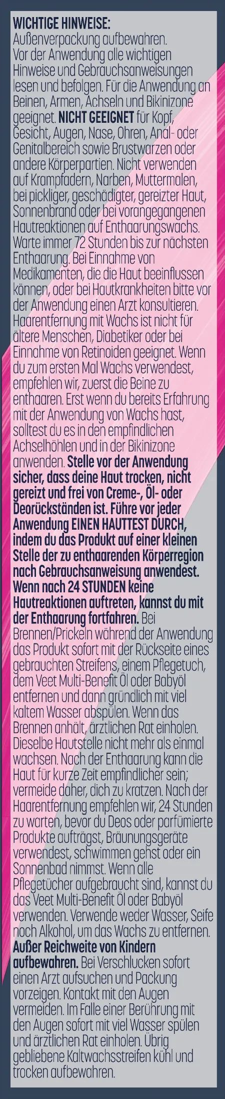 Veet Kaltwachsstreifen EXPERT Beine 40er