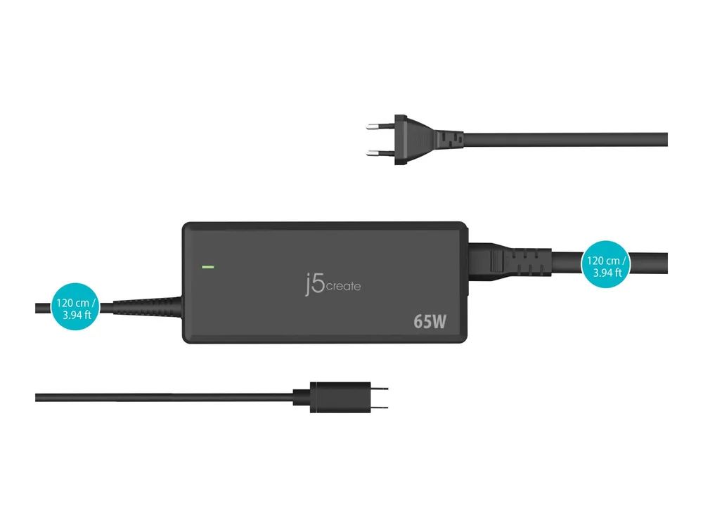 j5create Netzteil - 65 Watt - 3.25 A - PD (24 pin USB-C)