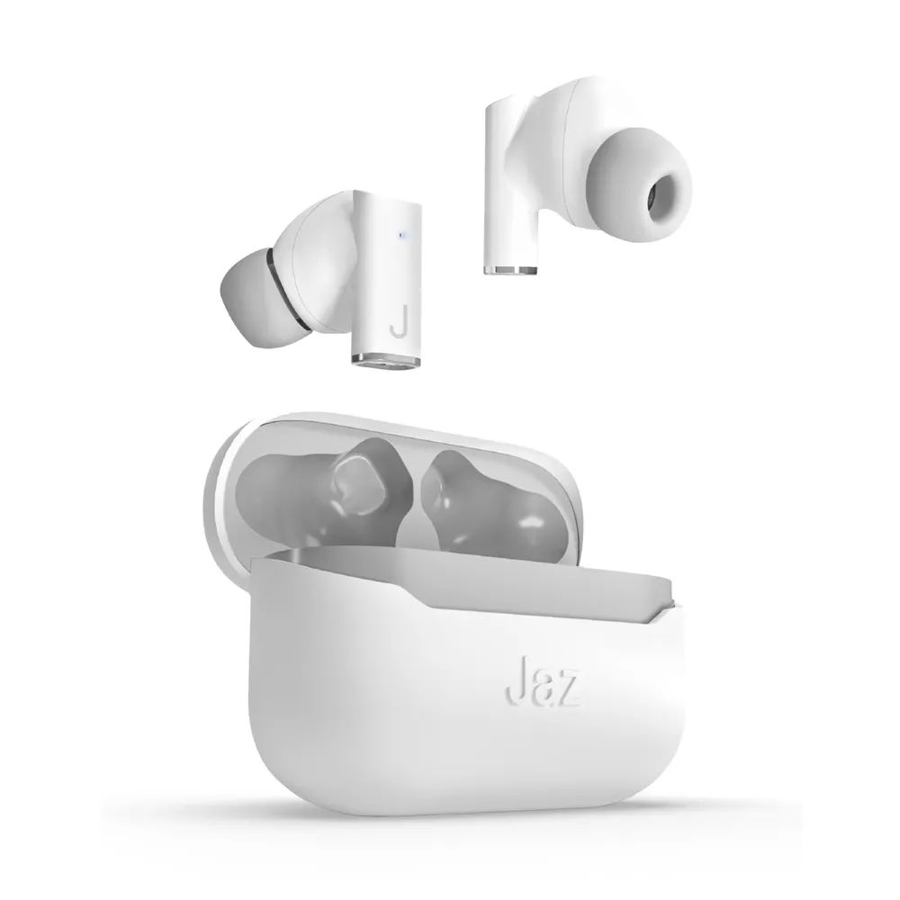JAZ ROOKI TrueWireless Headset, Mikrofon mit Umgebungsgeräusch-Unterdrückung (ENC) weiss
