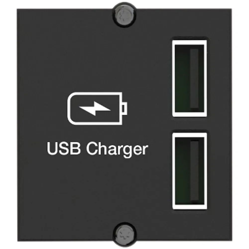 BACHMANN Keystone Modul USB Doppelcharger 2xUSB-A, 2,4A