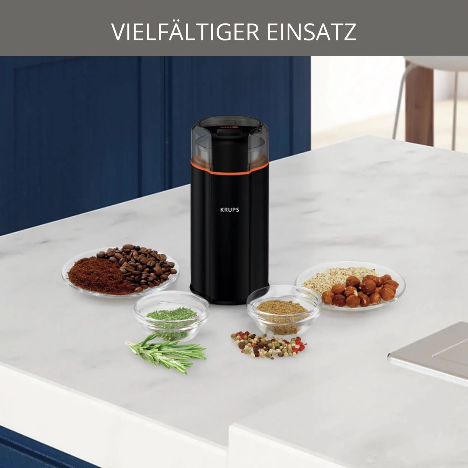 KRUPS GX3328 Kaffeemühle Silent Vortex (90g) - schwarz
