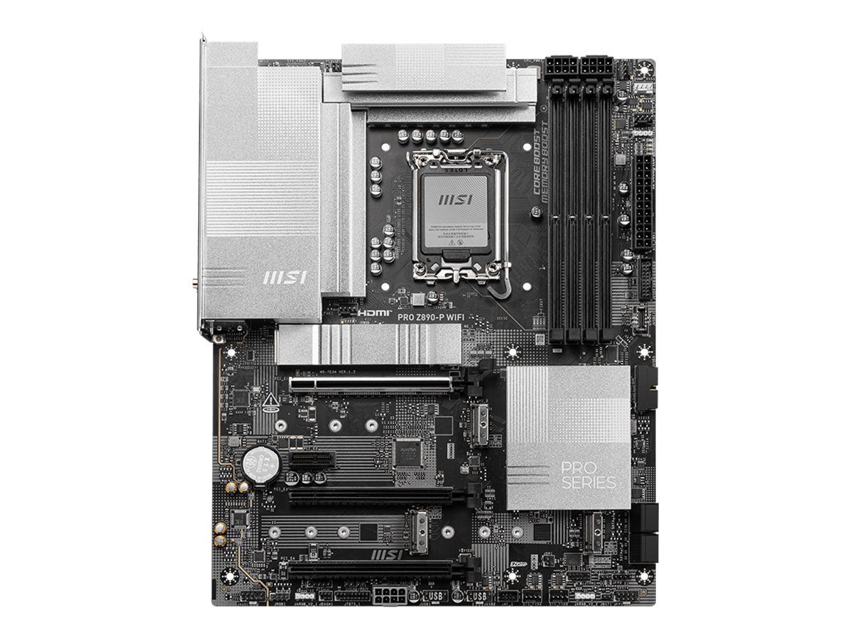 MSI PRO Z890-P WIFI - Motherboard - ATX - LGA1851-Sockel - Z890 Chipsatz - USB4, USB-C 3.2 Gen 2x2, USB 3.2 Gen 1, USB-C 3.2 Gen2, USB 3.2 Gen 2 - 5 Gigabit Ethernet, Wi-Fi 7, Bluetooth - Onboard-Grafik (CPU erforderlich)