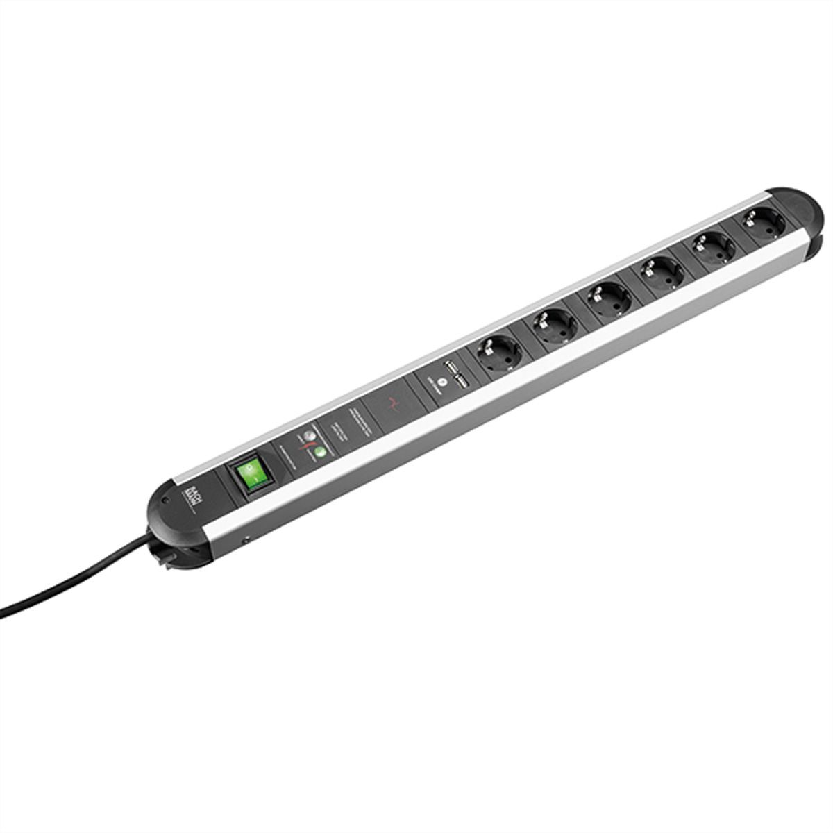 Bachmann PRIMO - Steckdosenleiste - Wechselstrom 250 V - 3680 Watt - Ausgangsanschlüsse: 6 (2 x USB, 6 x Leistungs-CEE 7/3)