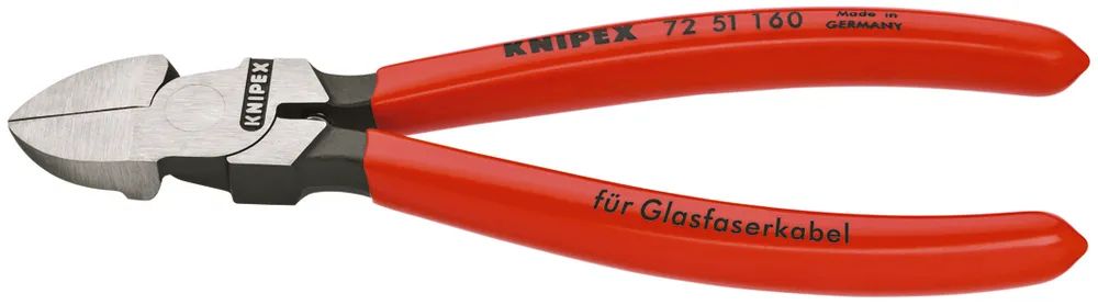 KNIPEX Seitenschneider für Lichtwellenleiter (Glasfaserkabel) mit Kunststoff überzogen 160 mm
