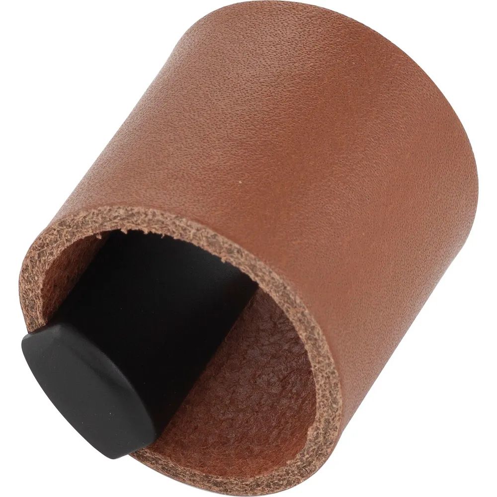 Furnipart Möbelknopf Drum LA 32, Breite 40 mm, Leder/ZN cognac/schwarz matt