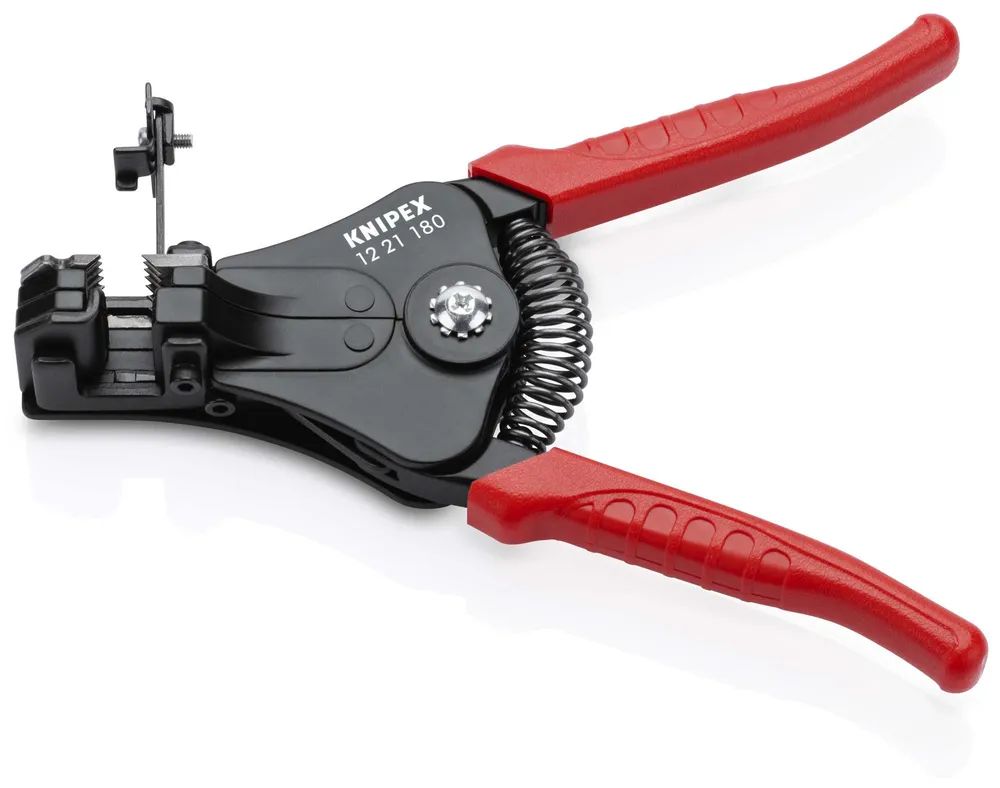KNIPEX Abisolierzange mit Formmessern mit Kunststoff-Griffhüllen schwarz lackiert 180 mm