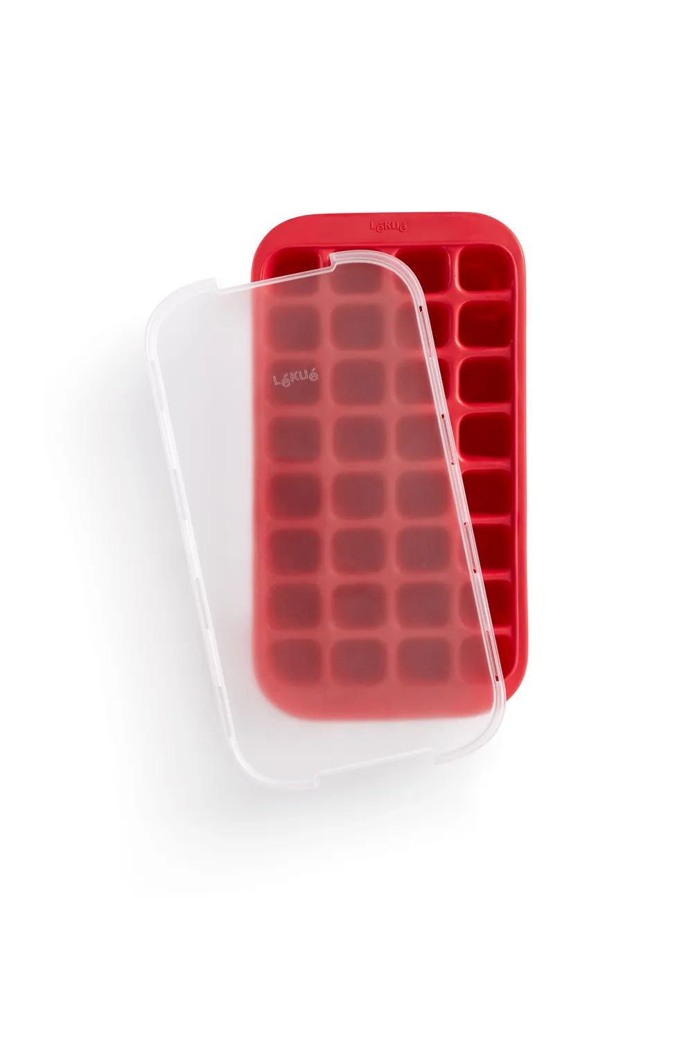 Lékué Eiswürfelform mit Deckel - Red