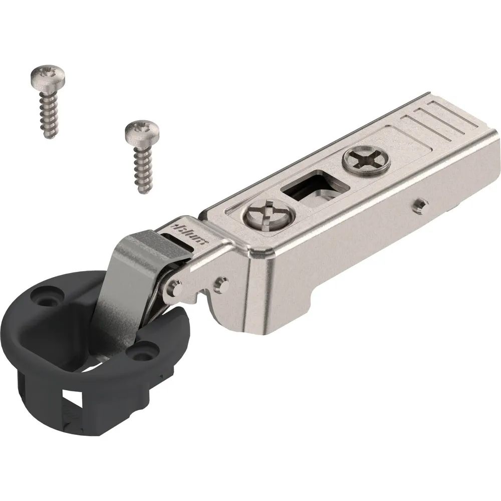 BLUM CLIP top Glastürscharnier 94°, 9,5mm gekröpft mit Feder, Schrauben