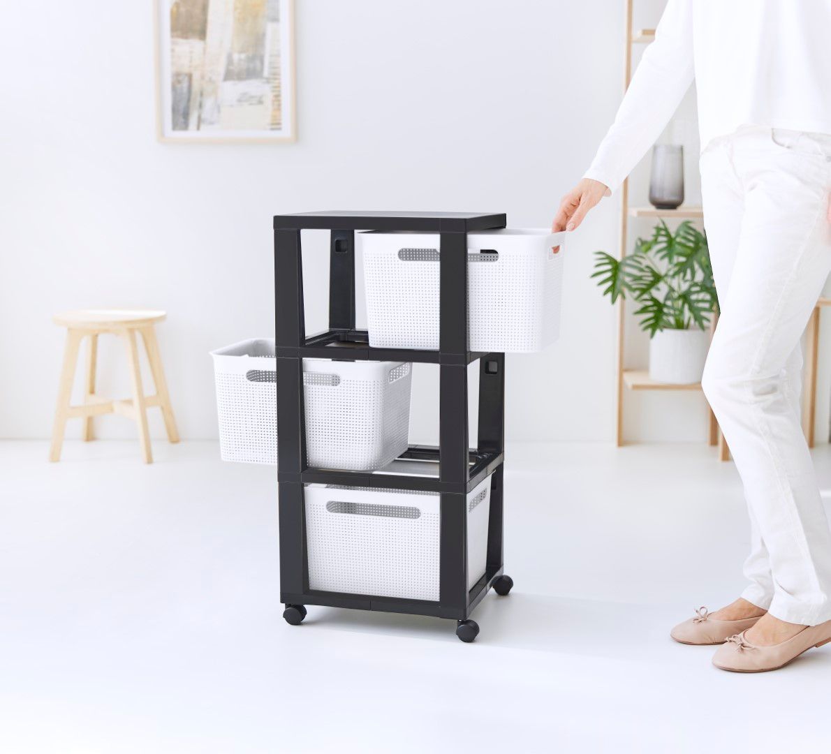 Rotho Tower 3 x 16 l BRISEN mit Rollen