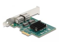 Delock PCI Express x1 Karte zu 2 x RJ45 Gigabit LAN BCM - PCIe - RJ-45 - Weiblich - PCIe 2.0 - Grau - PC