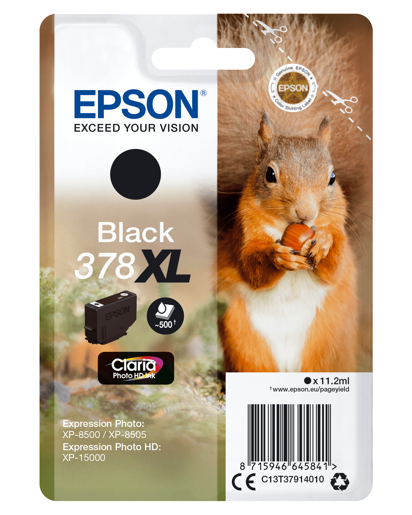 Epson 378 Tinte Eichhörnchen Single, XL, schwarz
