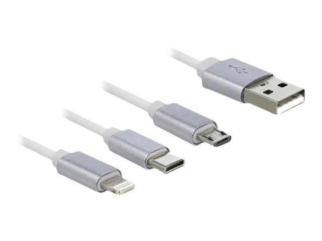 Delock Lightning-Kabel - USB männlich zu Micro-USB Typ B, Lightning, USB-C männlich