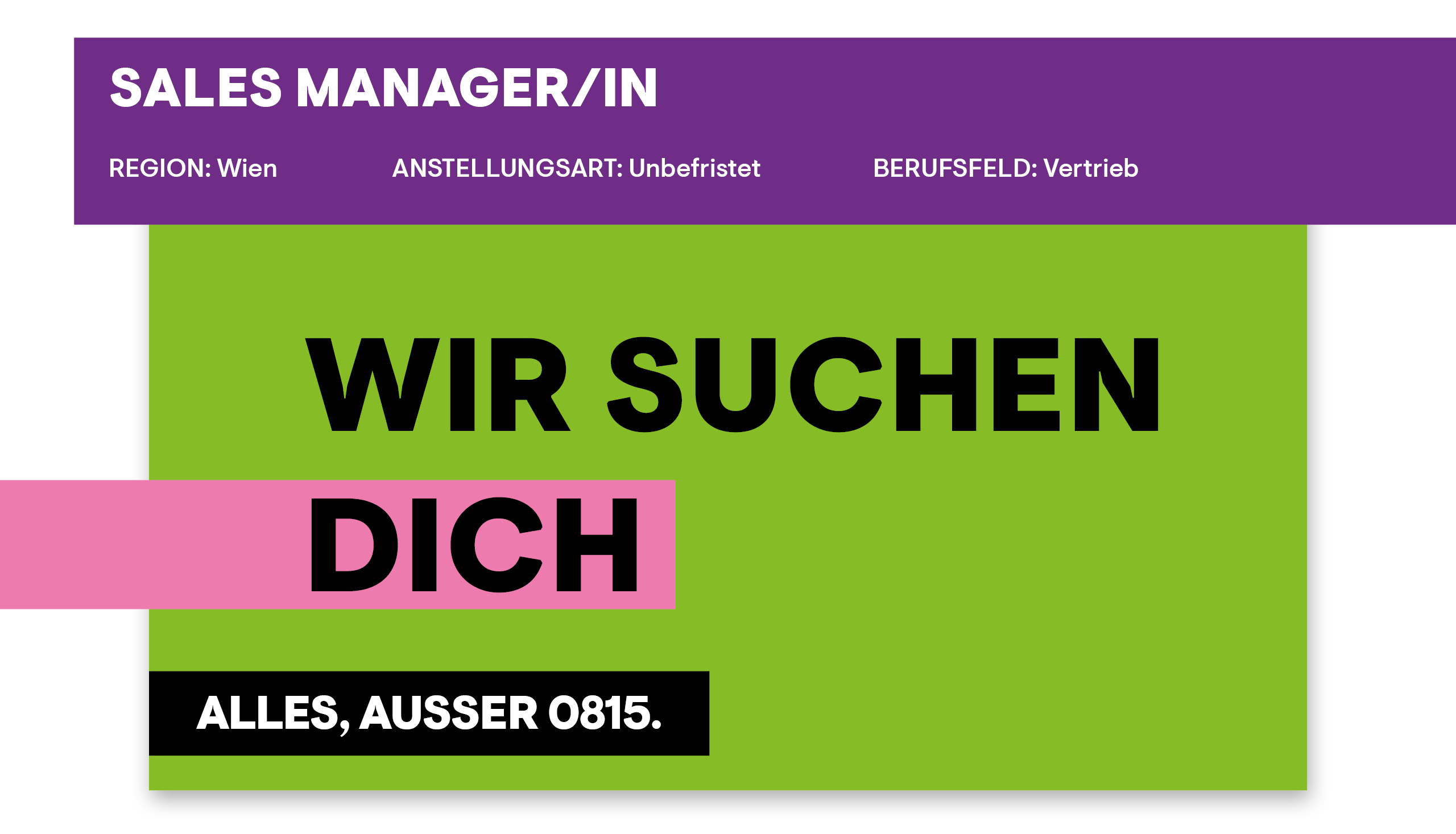 Job Anzeige - Sales Manager