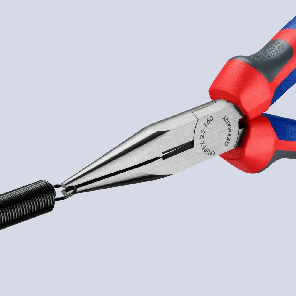 KNIPEX Flachrundzange mit Schneide (Radiozange) mit Comfort-Griffen schwarz atramentiert 160 mm