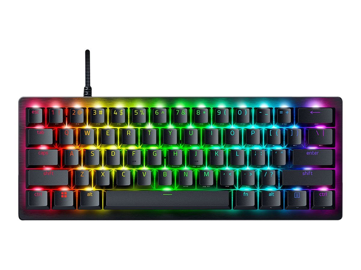 Razer Huntsman V3 Pro - Tastatur - 60% - mini - Hintergrundbeleuchtung - USB-C - QWERTZ - Deutsch - Tastenschalter: Razer Analog Optical Switches (Gen-2)
