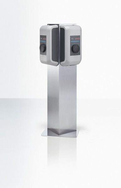 KEBA Standsäule - Edelstahl Triangel für 2 Wallboxen